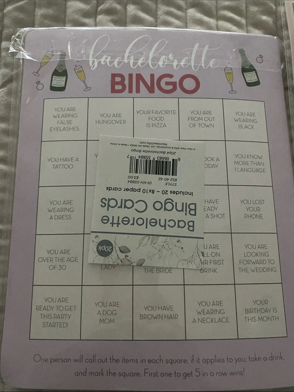 Unbranded Pink Bridal Photo Props & Bachelorette Party Game Set